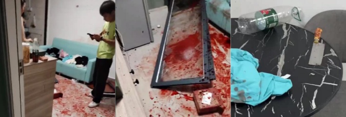 急性子海州租客夫妻 感情问题提刀相见 捅完妻子捅自己 现场视频曝光！