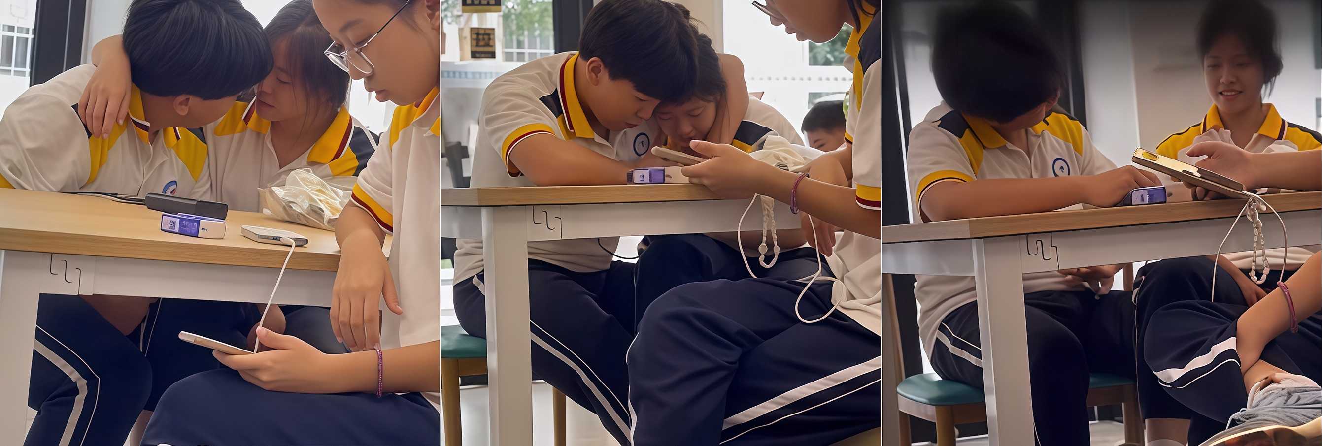工贸学校食堂惊人一幕 学生小情侣公然互摸私处 摸奶弹鸡鸡毫不避讳 偷拍视频流出引爆全网