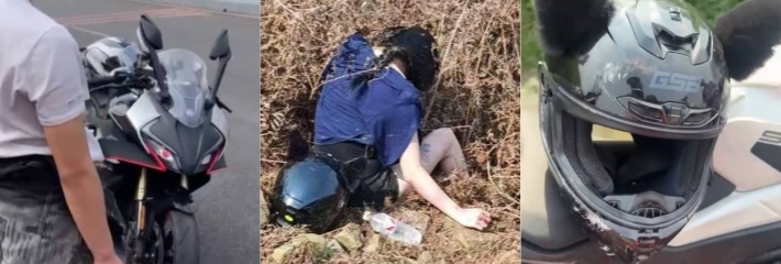 飞天女骑士发生严重车祸 冲出护栏飞向荒地 幸好没出意外 捡回了一条命！