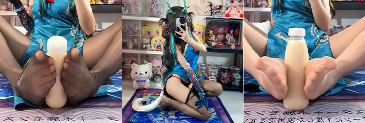 超人气女coser 白栎shirly 夕染尘烟cos模拟足交 足控福利诱惑拉满！