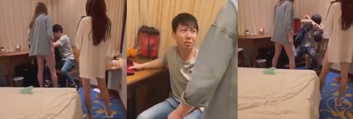 港男520 嫖娼不给钱 竟然还一次性叫两个玩双飞 被小姐暴打扇耳光!