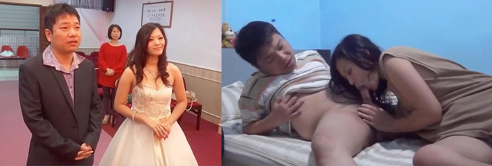 台湾新婚夫妻洞房花烛夜却遭偷拍流出视频 颜值一般的新娘很是风骚！