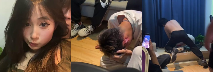 小伙造黄谣被小骚货骗到酒店，叫来一群社会小青年把小伙狠狠胖揍了一顿