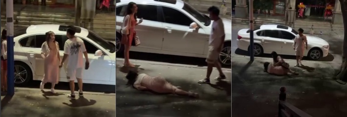 动我可以 但是别动我的车！女子狂扇男子耳光男子默默忍受，女子对男友车来了一下 是可忍，孰不可忍！