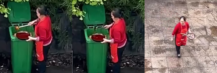 成都武侯区益州大道隆江猪脚饭当街收集地沟油简直丧尽天良 被网友拍到举报并且曝光！
