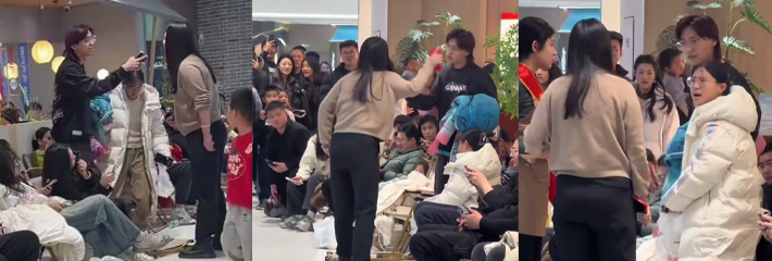 济南万达广场突发街头对骂 宝妈PK年轻情侣 宝妈怒吼公共场合想怎么闹就怎么闹