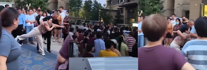 河北容城榆梅苑 小三上位当后妈 逼退正宫闺蜜 两人小区内激烈争吵引发围观
