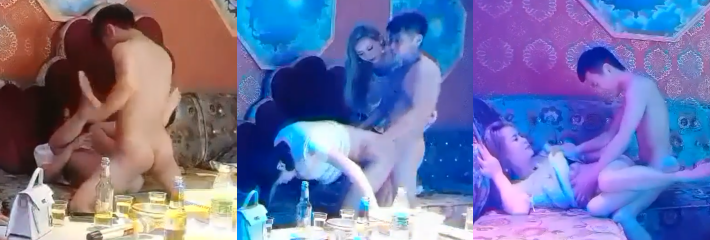 歌厅探花 兄弟组队KTV吃鸡 因牛子太大 妹子主动前来观战 4P场面太炸裂