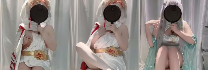 快手巨乳网红 咩咩宝宝 cos 公孙离/西施 白丝尤物自慰喷水实录 猛扣嫩穴画面超色情！