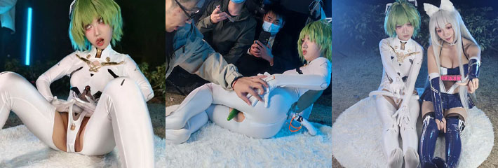 近距离拍摄漫展coser 小穴若隐若现 被围在人群中打卡拍照 现在国内的漫展尺度这么大了吗？