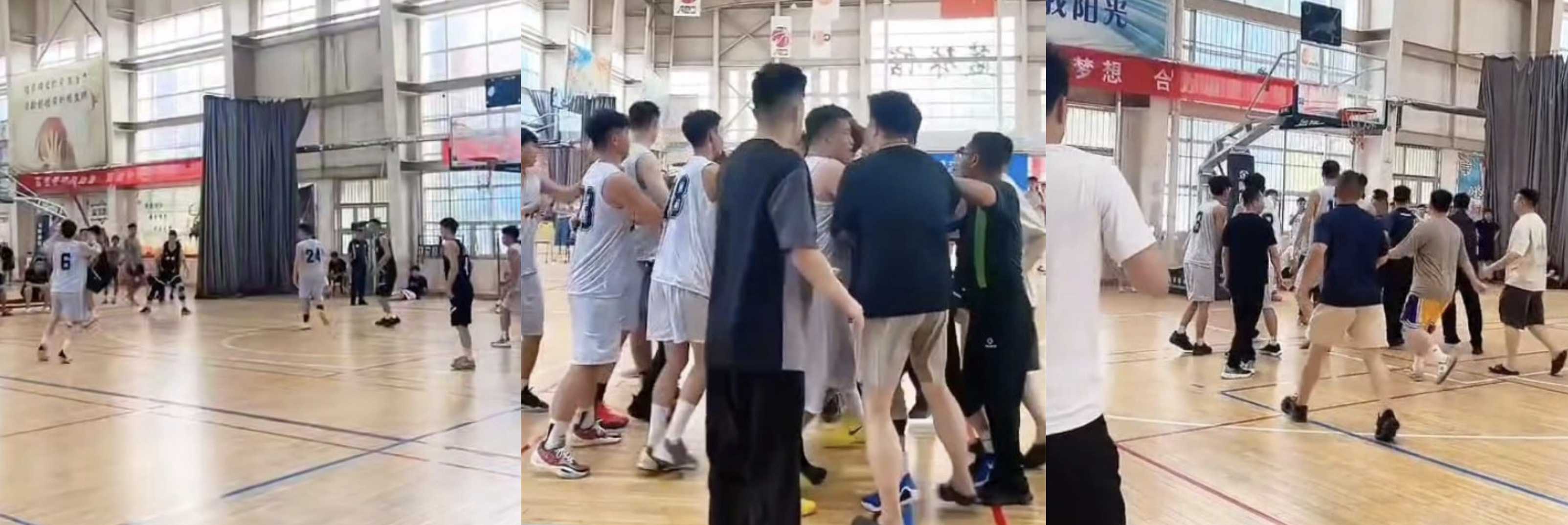 菏泽篮球翻车了！白县混战奇观，这球场冲突现场谁是正义之战赢家?