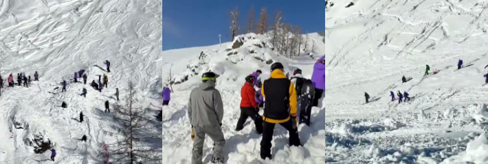 新疆禾木吉克普林滑雪场 突发局部雪崩 游客道外滑雪不幸遇难 现场救援过程曝光！