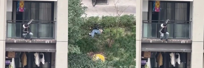 最后一口烟的绝唱 生活压垮梦想 真男人高楼一跃 现场视频流出直击心灵！