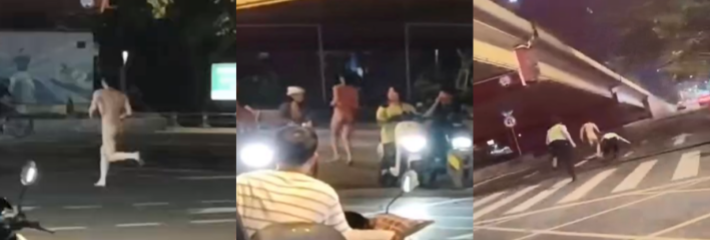 这个世界怎么了？高校体育生情感上受刺了激裸体狂奔 不料警察追都追不上 堪称年度最辣眼事件！