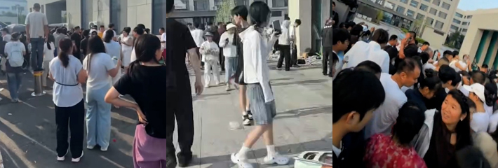 河北保定职高招生现场 上万家长深夜肉搏抢学位 失控现场太疯狂了