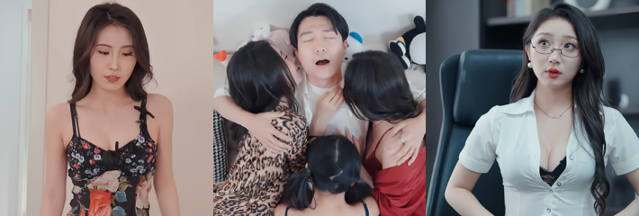 国产擦边短剧 小浩的幸福生活 男主通过超能力征服三位极品美女