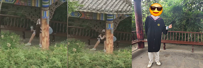 陕西理工大学 一对情侣为爱上了头 直接在校园凉亭下做起了口活被拍下 如今陕理工凉亭也是网红打卡地！