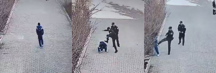 全网热搜 宁夏固原市张易镇派出所的两名民警员毫无原因突然殴打路上迎面走来的12岁小学生！