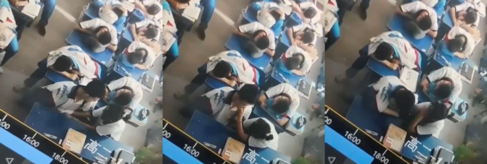 高中女同桌休课献“特殊服务” 现在的男高中生也太幸福了吧 女同桌上午休课帮你打飞机口交!