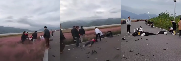 赛600带妹追求速度与激情 绿道飙车与凯越450rr对撞 汽车油箱凹陷 救活估计下面也保不住