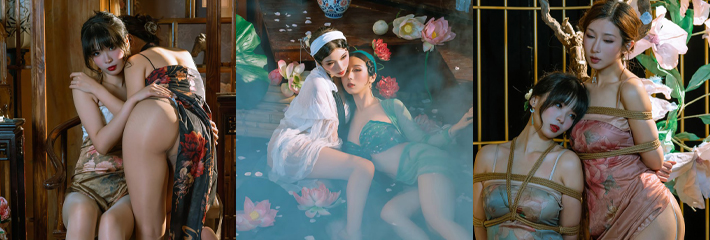绝色尤物 奶桃桃与轩萧学姐 情色私拍三部曲 化身白娘子与青蛇互相缠绵 身着性感旗袍捆绑调教！