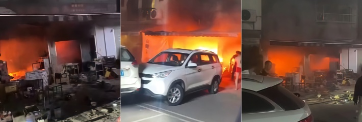 广西南宁青秀区 街头餐馆 燃气爆炸现场视频曝光 老板全身着火狂奔惊险逃生