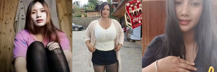 抖音28万粉云南佤族美女艺儿，木瓜奶丰满身材她常真空直播露点，闪现淫穴!