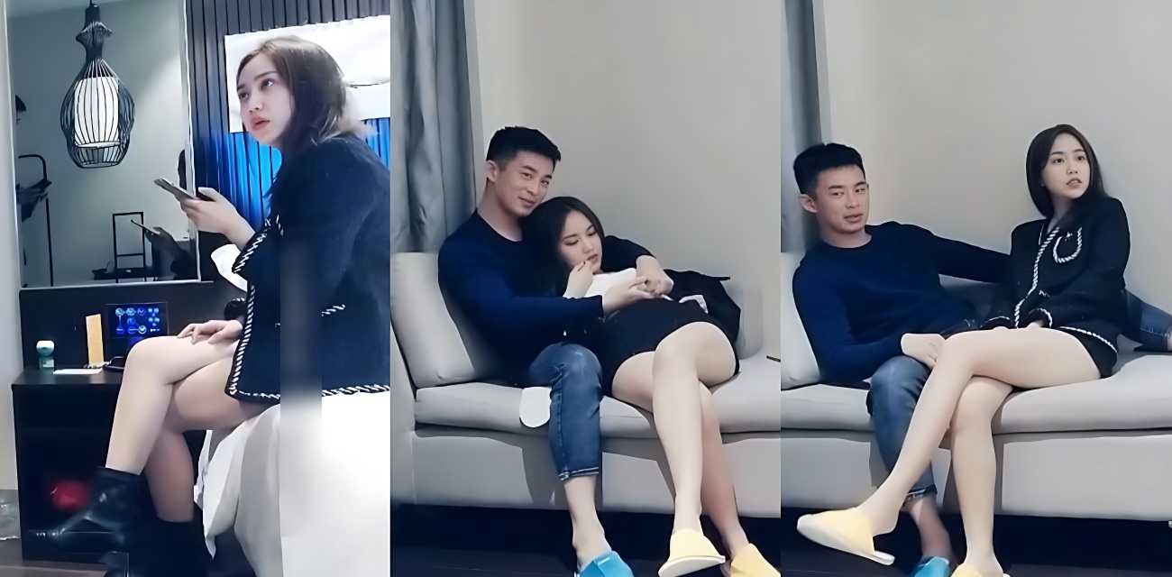 瘦小伙酒店约会同城黑衣白嫩性感女神小姐姐，被渣男针孔摄像头偷拍曝光！约炮需谨慎啊小姐姐们！