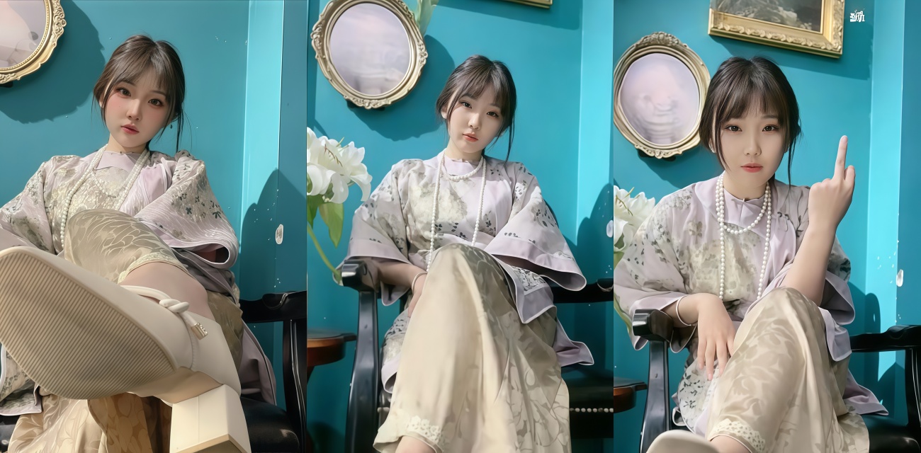 汉服格格 清清 龙椅裸足play雪白脚心狠踩寸止调教榨精 废物太监三发全射后跪舔结束宫刑