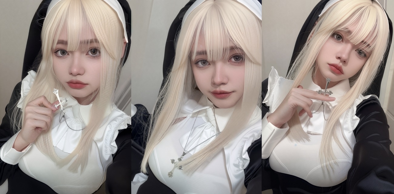 纯洁修女COS堕落狂欢，制服诱惑难挡肉欲冲击，禁欲软妹沉沦忏悔成瘾的禁忌盛宴！