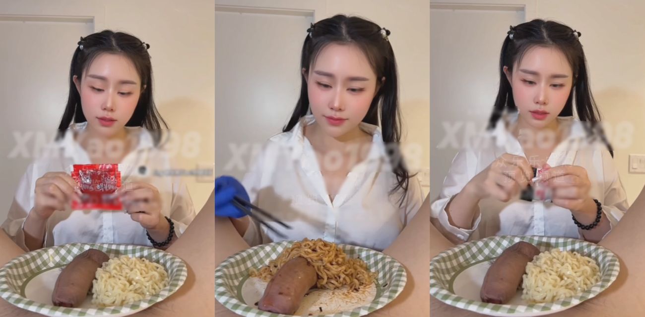 推特网黄 汐梦瑶 绝世好活 双辣火鸡面 肉棒上涂满调料 拌着火鸡面一起暴风吸入 太抽象了！