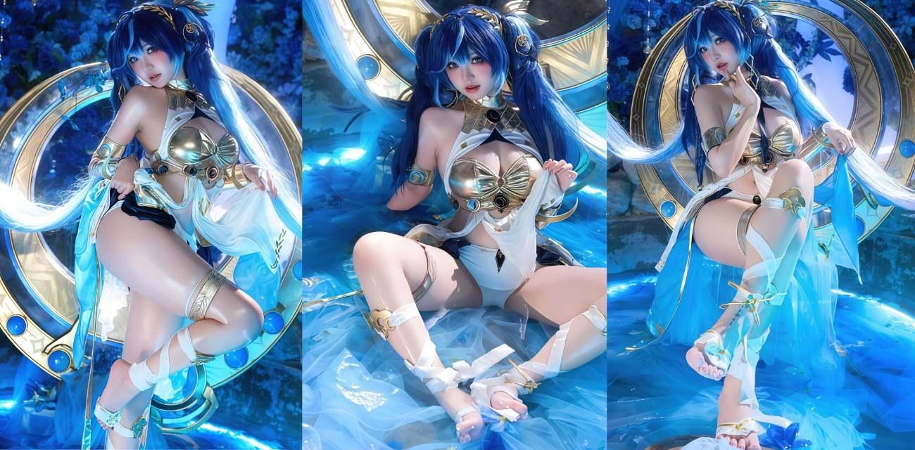 极品福利姬 阿薰kaOri 神级还原鸣潮谕女尤诺 蓝马尾抓缰后入超燃特效震撼巨作！