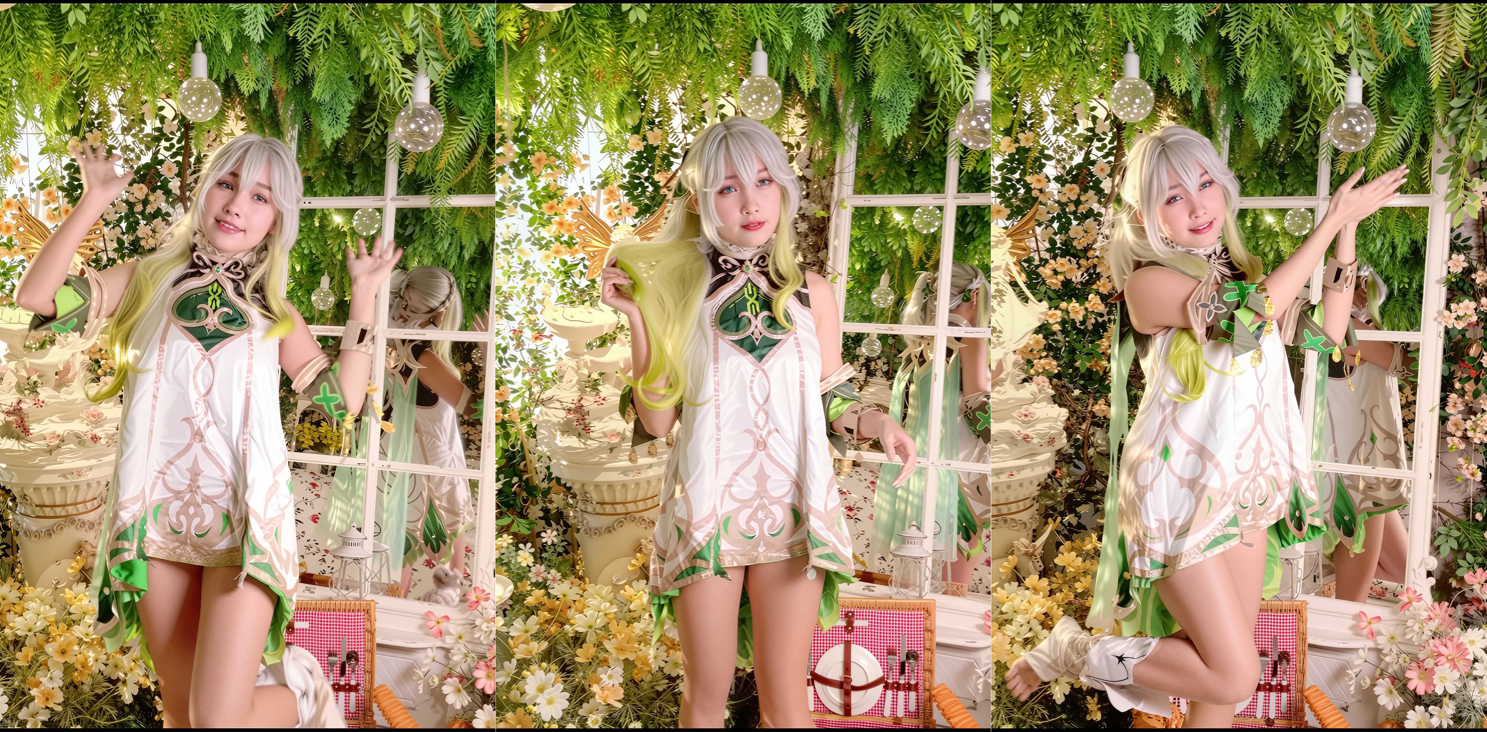 极品顶流福利姬慕慕Momo cos原神纳西妲写真花絮！精致妆容与服饰细节大放送，紧致白虎穴堪称极品！粉丝福利来袭！