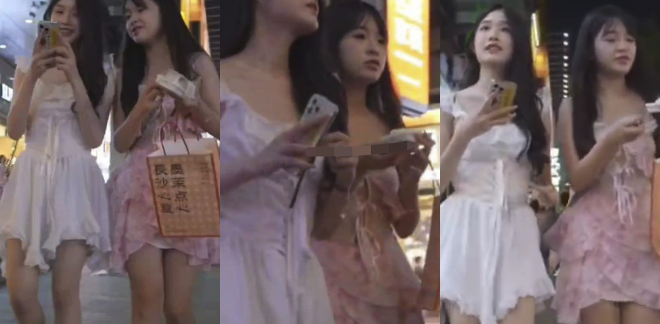 街头抄底偷拍！针孔鞋子偷拍效果 角度画质杠杠的 连衣裙内内清晰可见！