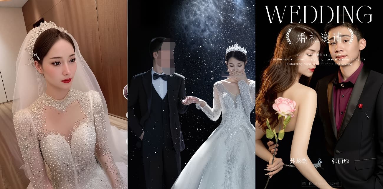 美艳新娘 张丽琼 与男友同居一年转头第二天就和富少结婚了，前男友直接懵逼事后曝光婊子聊天记录和性爱视频！这闪婚速度有点离谱