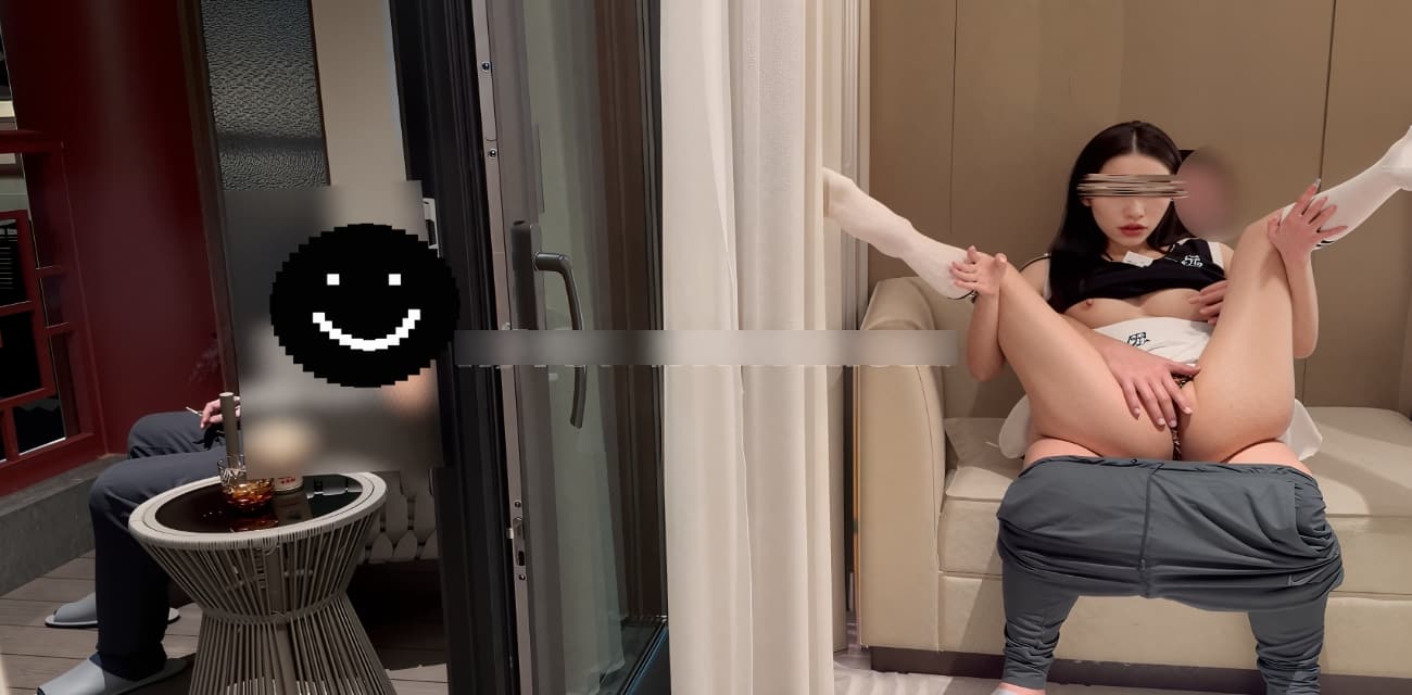 完美老婆的绿帽日常！JK制服老婆被金主抱沙发狂操 玩乳头娇喘不止 无能龟门外等操完！