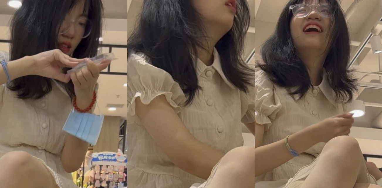 街头抄底偷拍！清纯可爱眼镜妹 抄底裙底风光 肉丝粉色小内内 少女感爆棚！