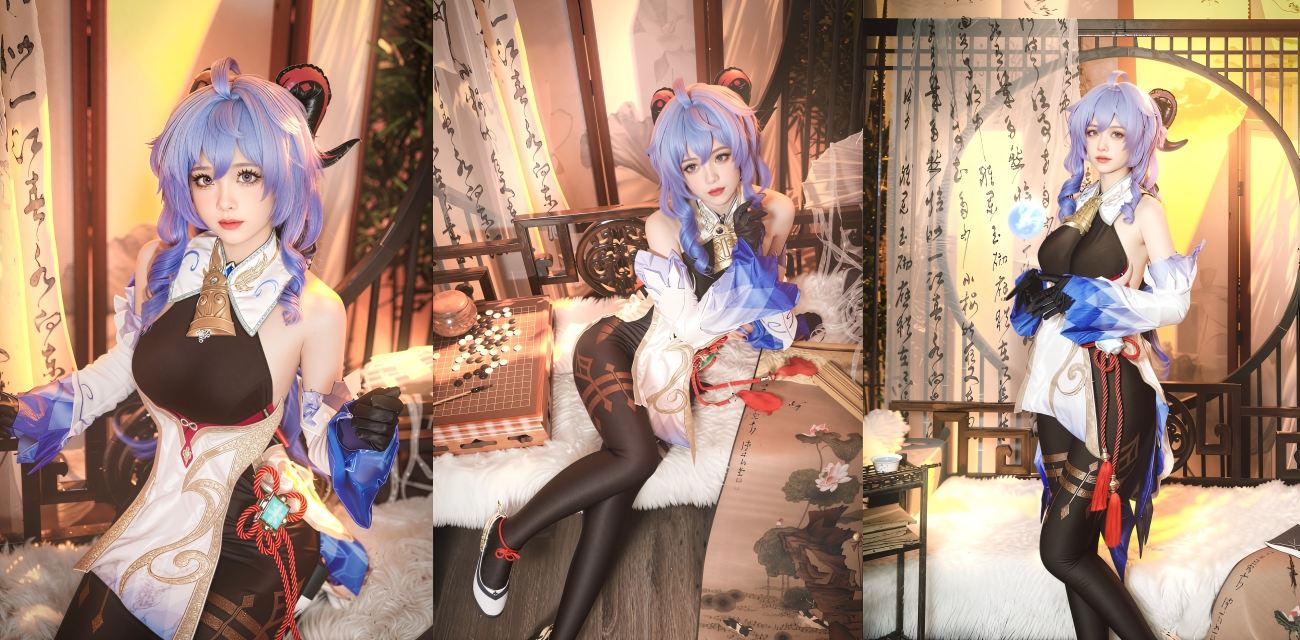 Coser博主星十三福利曝光 Cosplay 甘雨上演白丝足交 口交 被男子后入内射