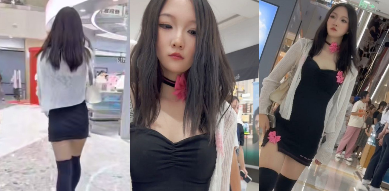 街头抄底偷拍！偷拍大神商场抄底包臀裙小姐姐 高颜值气质美女 性感黑色内内一览无余！