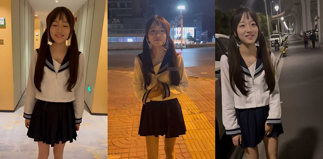 西萌工作室 小泪 高颜值美少女深夜街头露出 撩起JK短裙露出屁股蛋小穴 傲人双峰美腿撩人心弦！