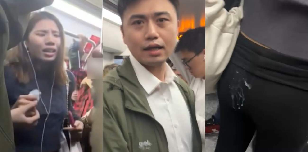 上海地铁1号线痴汉 姚某 车上打飞机射美女屁股上 为求刺激真是敢玩 行政拘留伺候！