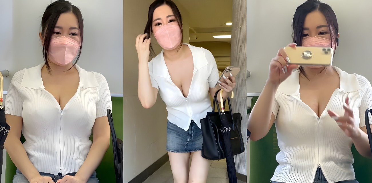 地铁姐姐裙底被大神偷拍 深V少妇白蕾丝内裤全露了 好白好大太会玩！