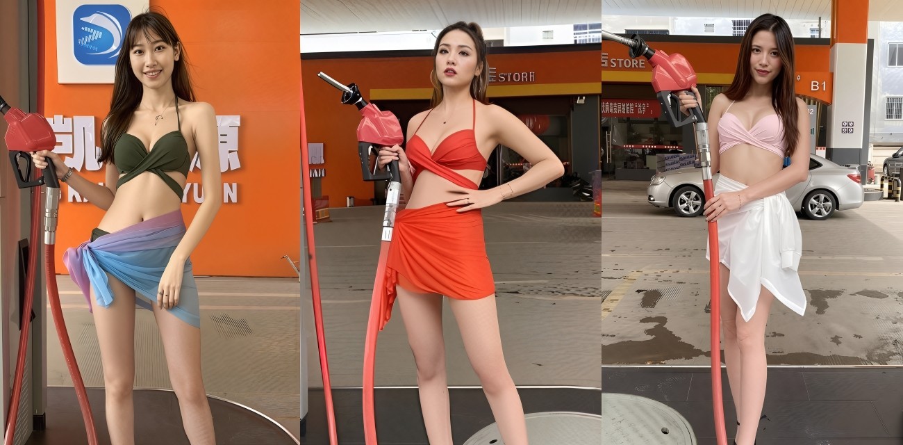 江门美孚加油站比基尼美女营销炸裂全场 翘臀细腰车主排队狂拍 惊爆曾是外围性爱视频意外流出！