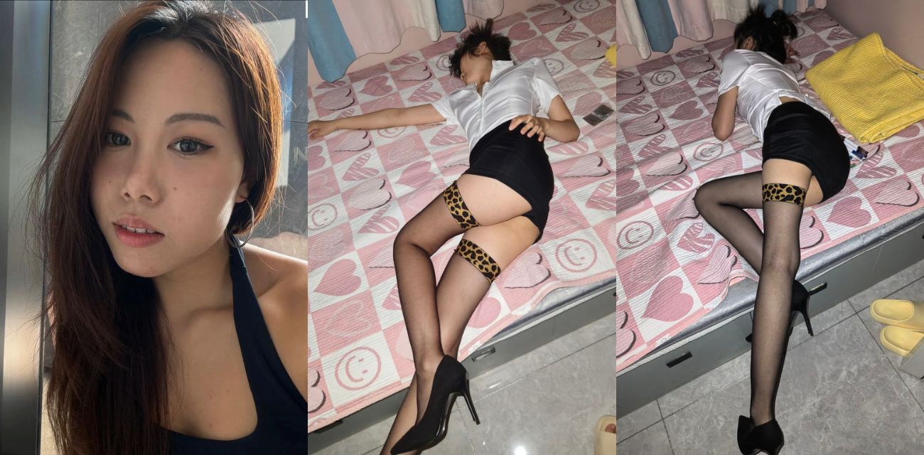 清纯女大学生骚穴的户型真不错，白天装斯文晚上穿上情趣装变反差母狗，跪舔男友的视频流出