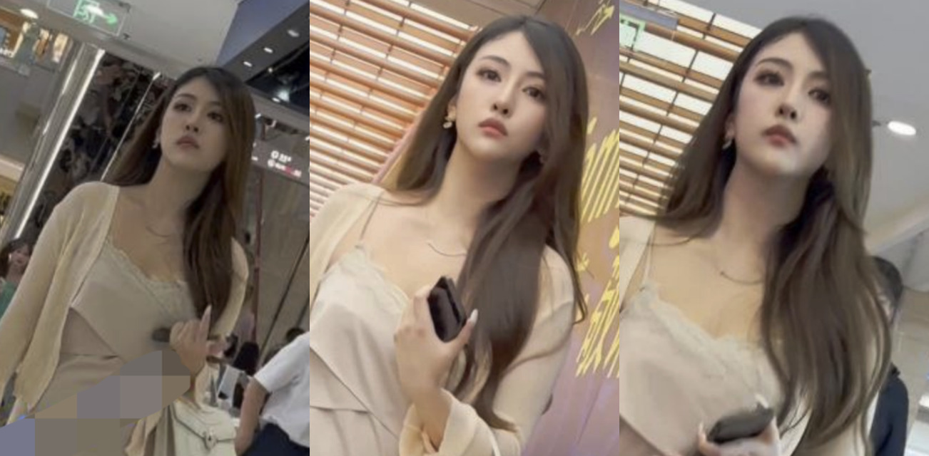 街头抄底偷拍！无内模特级美女逛街 气质长裙翘臀 逼毛若影若现令人遐想！
