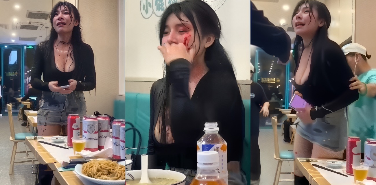 上海深夜财兜兜大黄山小馄饨上演修罗场 粉衣妹子正和男伴吃火锅 黑衣美女杀入怒喷不止直接开撕 闺蜜反目成仇真实版！