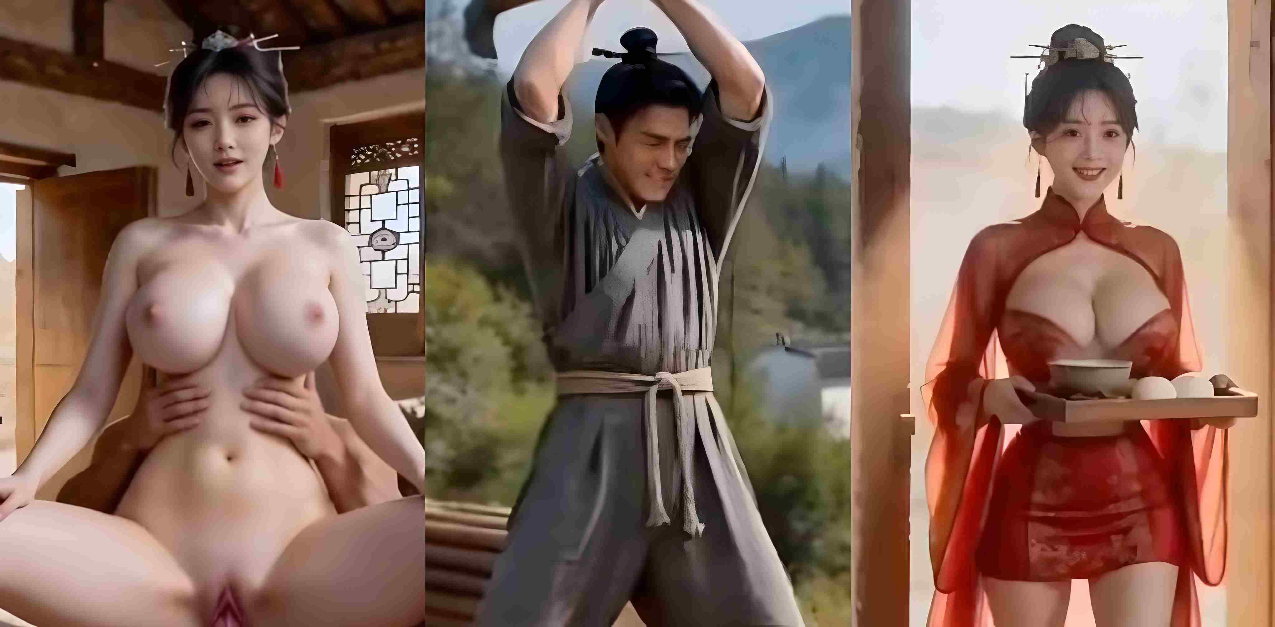 AI成人短剧 我三个奶妈下副本 EP1至6集 捡升仙令飞升进清音阁 把三位御姐师傅轮流操