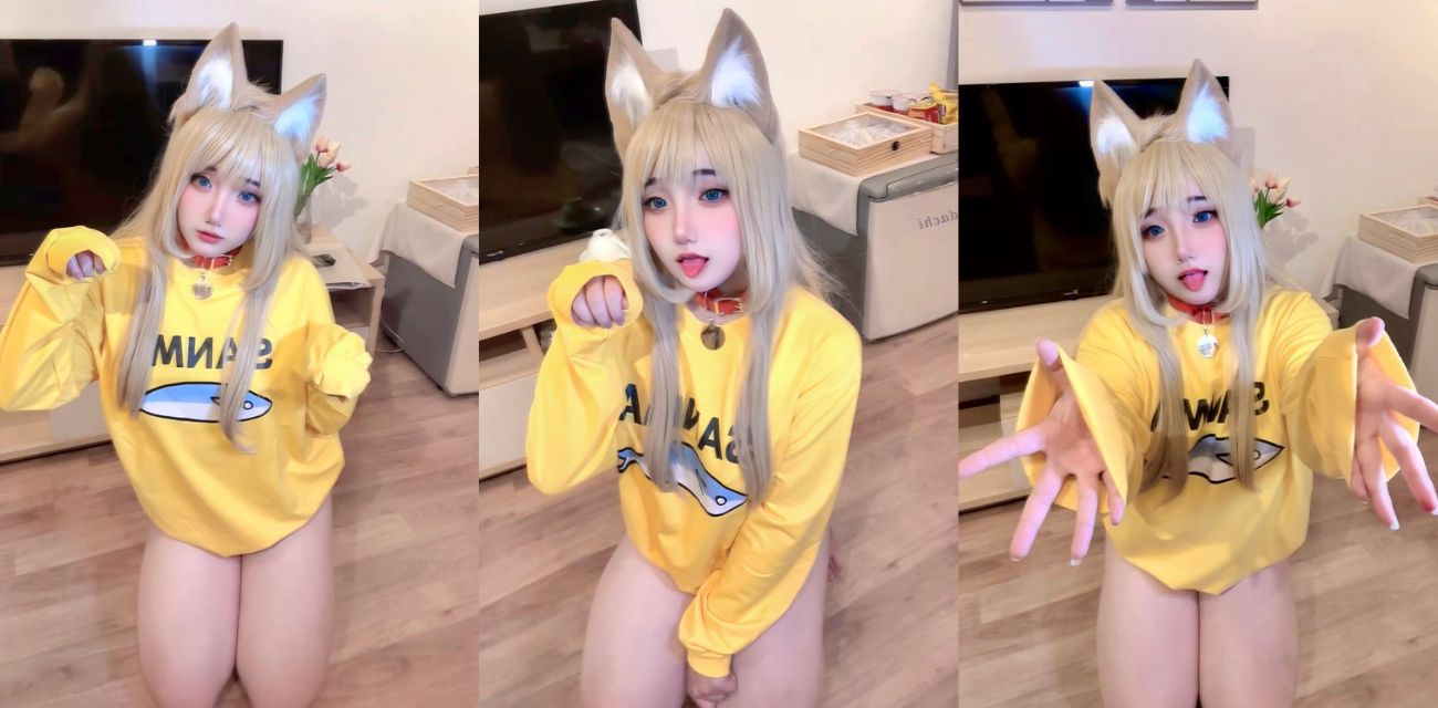 绝顶巨乳网黄 nyanchan2k3 丰乳肥臀肉感女神 cos黄豆粉 带着肛塞上下骑乘假屌 骚气十足！