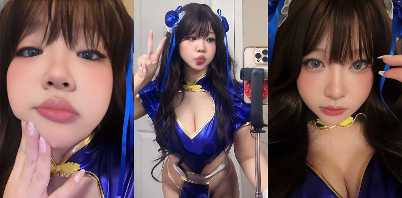 onlyfans manekinekoluvu COS春丽跪地深喉口交 主动含18cm大鸡巴吞咽阿黑颜表情精彩，颜射一脸吃精欲求未满