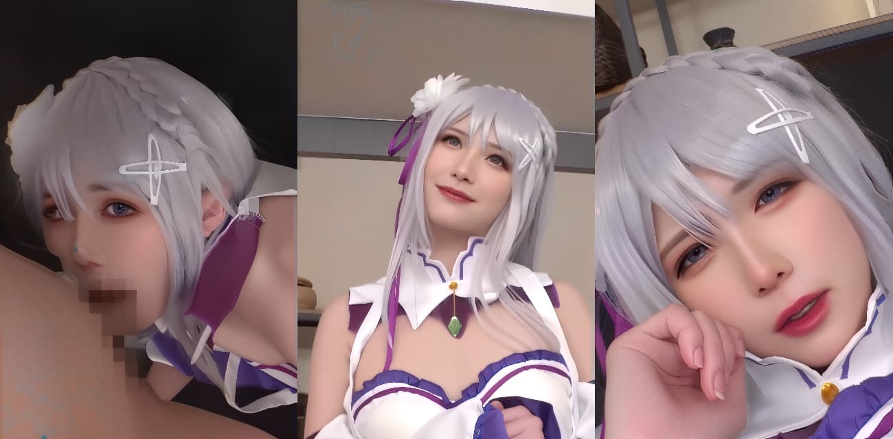 日本极品女优cos 横宫七海 艾米莉亚-ReZero，诱惑口交啪啪视频完整版流出，最后竟然直接被口爆满嘴精液超带劲！